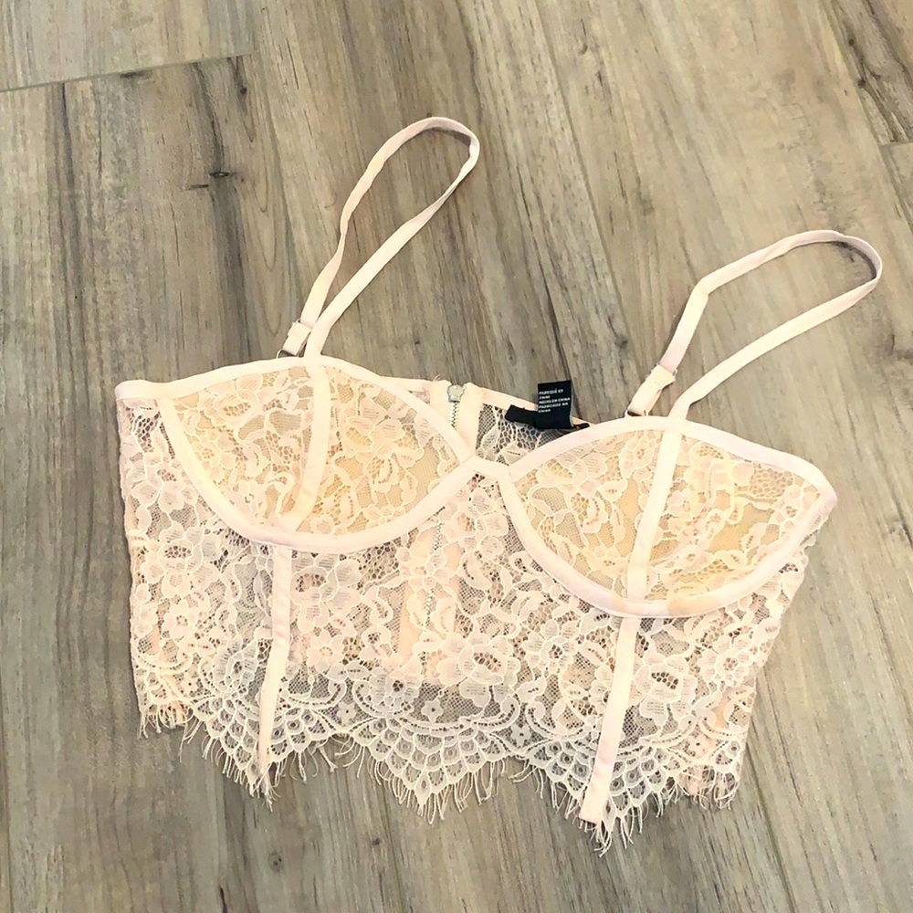 forever 21 lace crop top